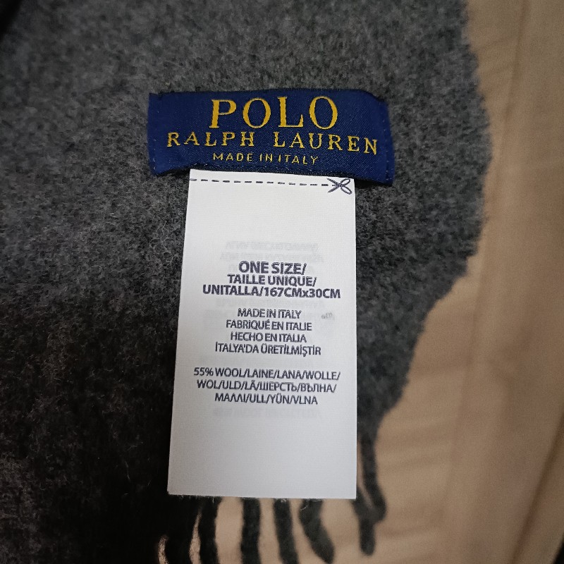 Polo Ralph Lauren RL 灰色 羊毛 圍巾-5