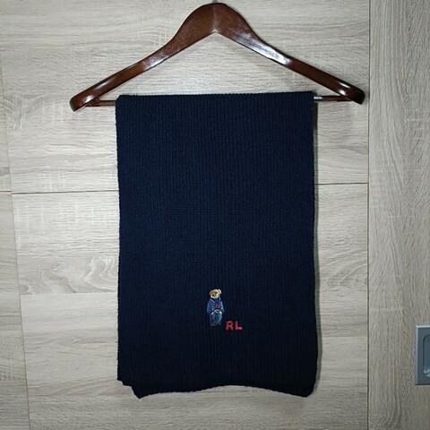 Polo Ralph Lauren Polo Bear 小熊 深藍 羊毛 圍巾