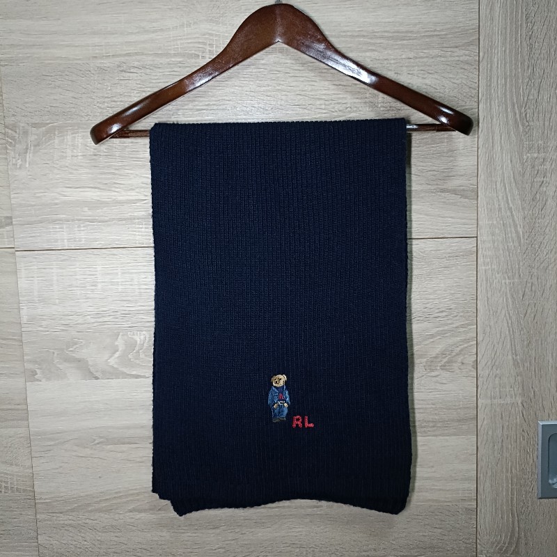 Polo Ralph Lauren Polo Bear 小熊 深藍 羊毛 圍巾-0