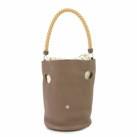 Hermes Hermès Mangeoire GM 手提包 Taurillon Clemence Etoupe 皮革，附 □I 印章