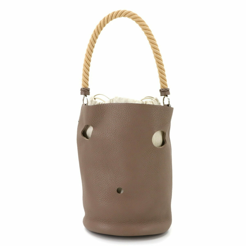 Hermes Hermès Mangeoire GM 手提包 Taurillon Clemence Etoupe 皮革,附 □I 印章-1