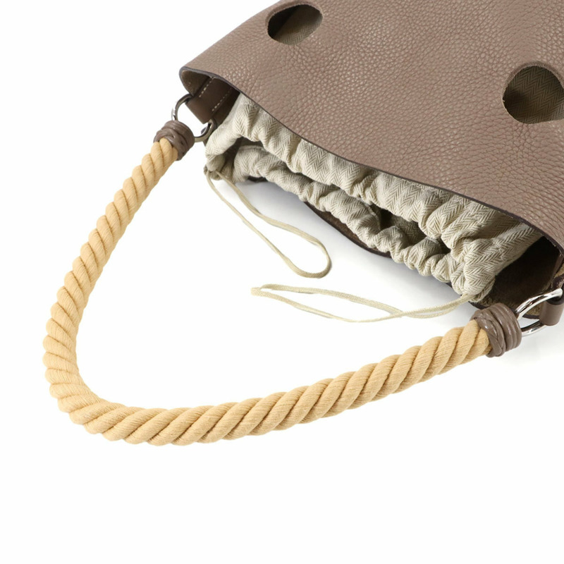 Hermes Hermès Mangeoire GM 手提包 Taurillon Clemence Etoupe 皮革,附 □I 印章-4
