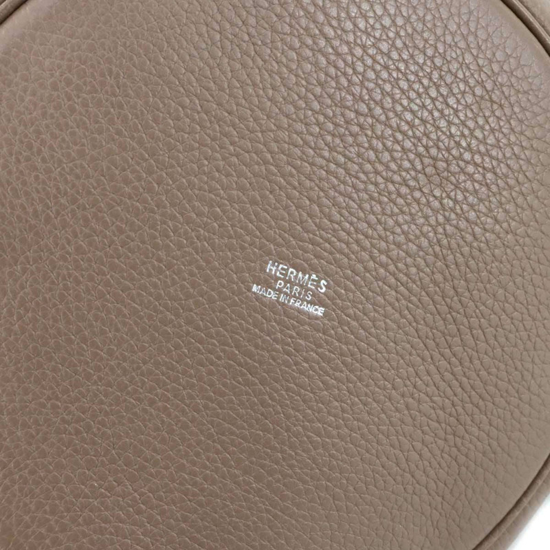 Hermes Hermès Mangeoire GM 手提包 Taurillon Clemence Etoupe 皮革,附 □I 印章-6