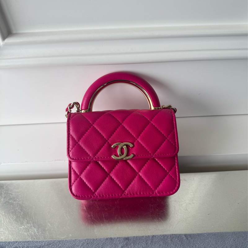 Chanel 香奈兒 小包包 桃紅色-0