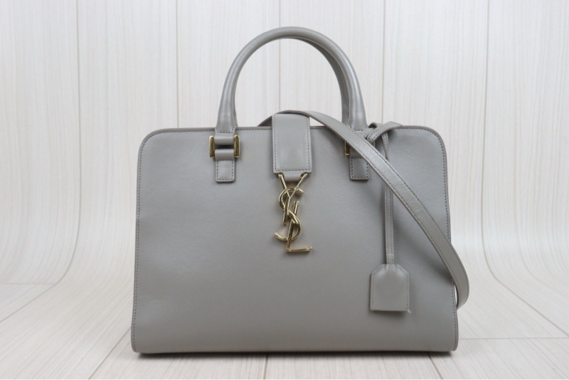 YSL Cabas 灰金手提肩背包-1