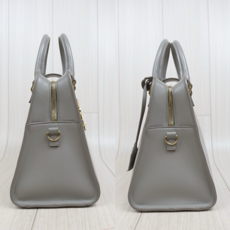 YSL Cabas 灰金手提肩背包-3