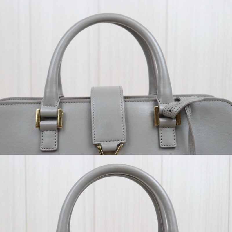 YSL Cabas 灰金手提肩背包-4