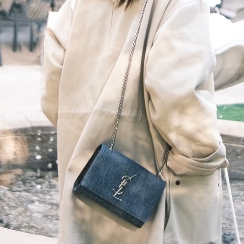 YSL Kate 牛仔藍鏈條包