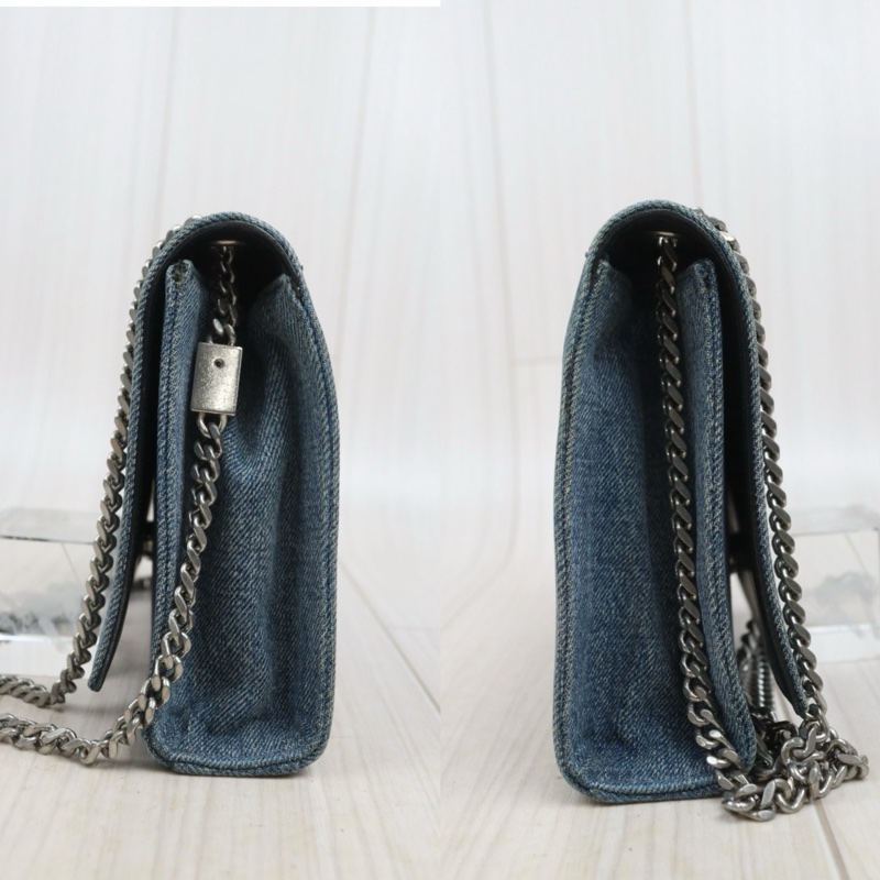 YSL Kate 牛仔藍鏈條包-4