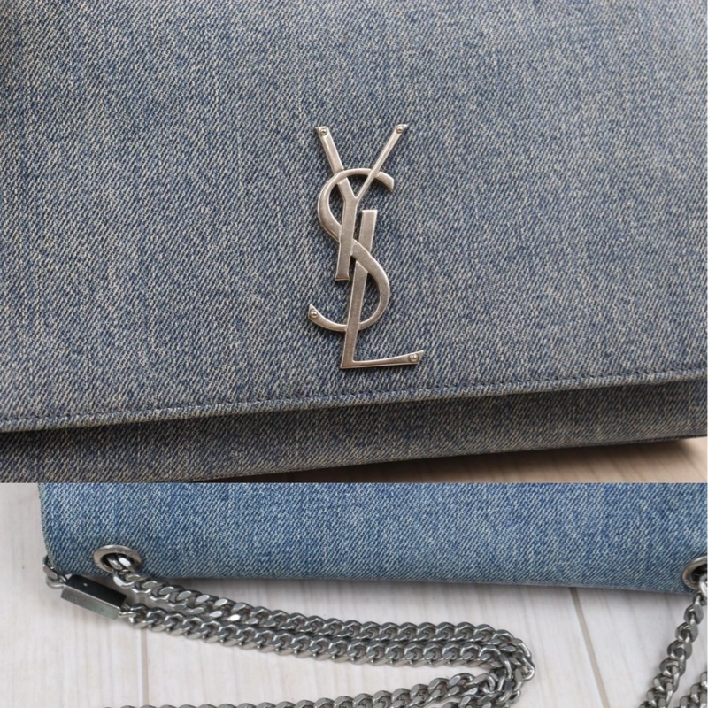 YSL Kate 牛仔藍鏈條包-6