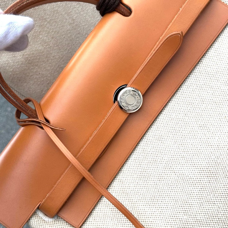 Hermes Herbag 白色帆布後背包-5