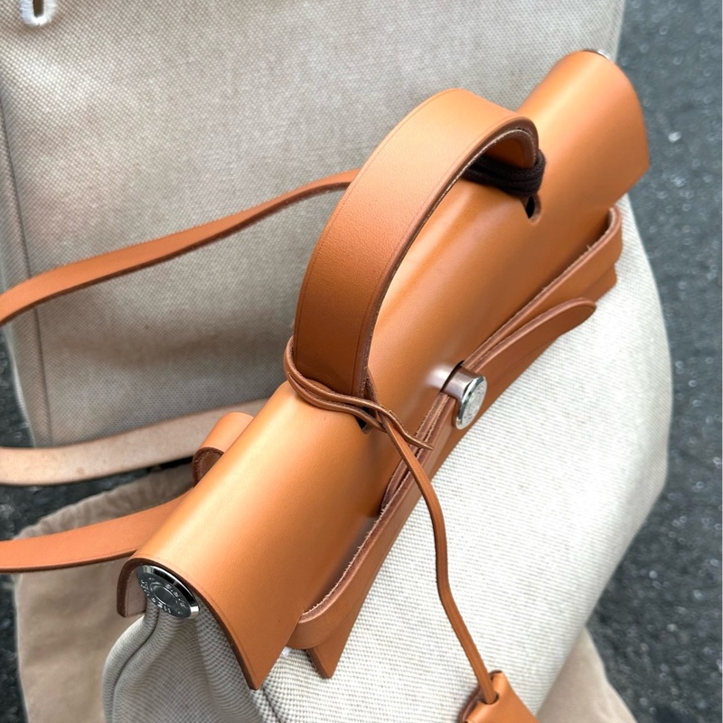 Hermes Herbag 白色帆布後背包-6