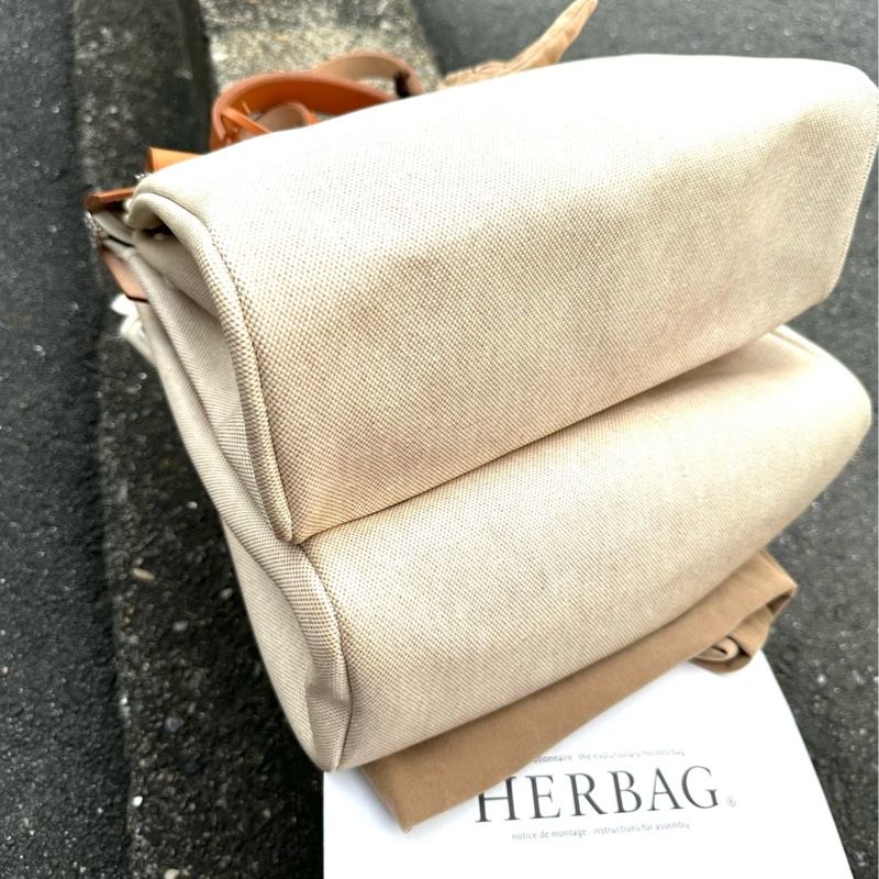 Hermes Herbag 白色帆布後背包-7