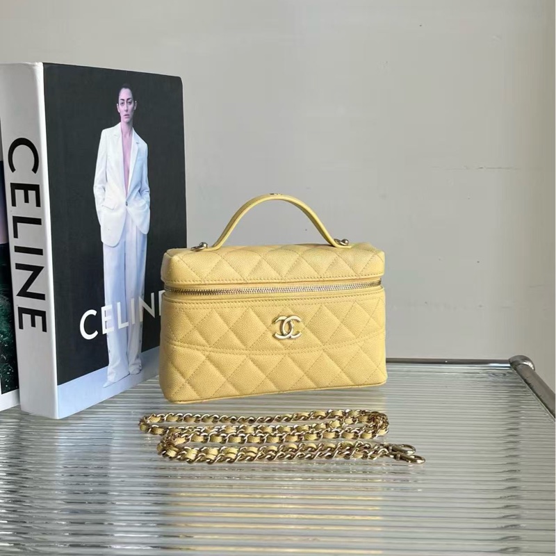 閒置🆕 Chanel/香奈兒25C LP 腰線飯盒包小雞黃荔枝牛皮,尺寸:17x19.5x5cm-2