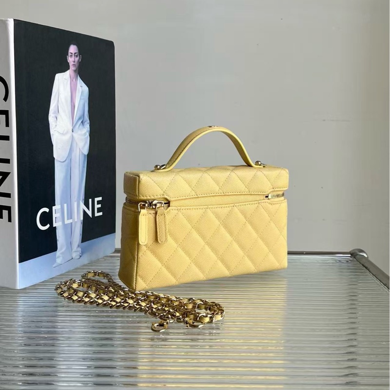閒置🆕 Chanel/香奈兒25C LP 腰線飯盒包小雞黃荔枝牛皮,尺寸:17x19.5x5cm-5