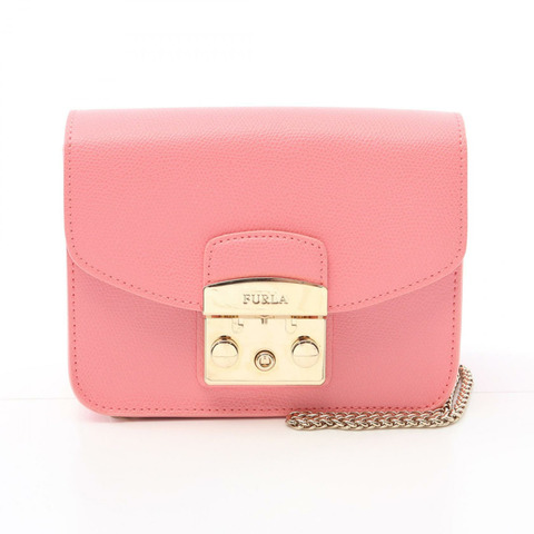Furla METROPOLIS MINI Metropolis 單肩包 皮革 粉紅色 二手 女款