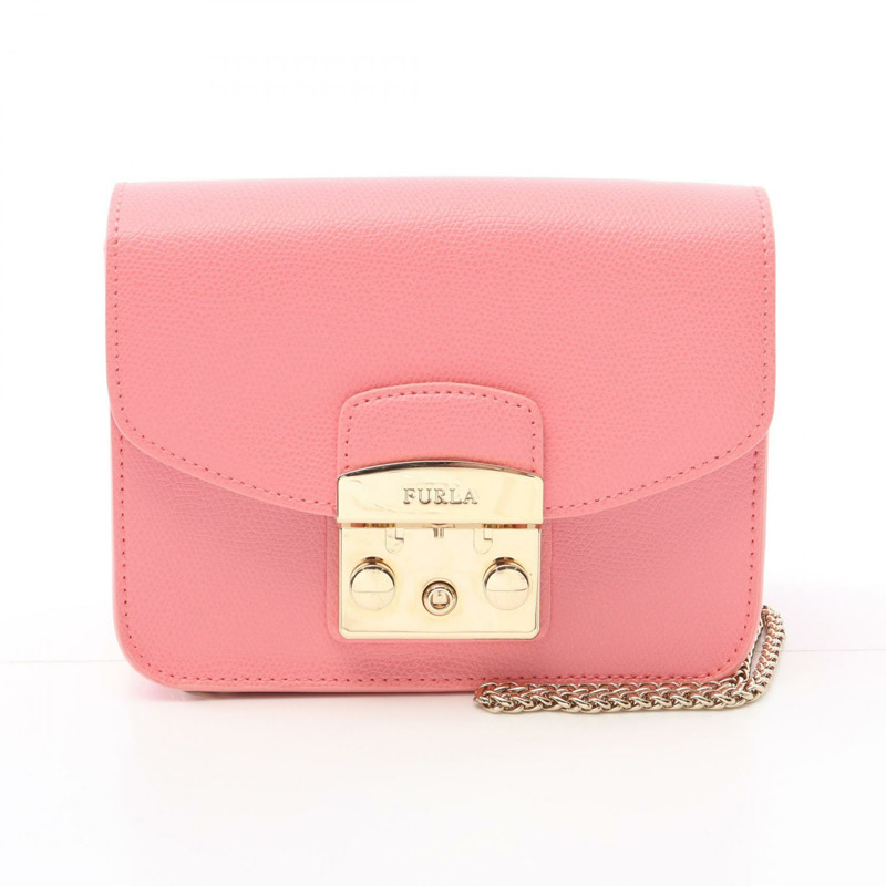 Furla METROPOLIS MINI Metropolis 單肩包 皮革 粉紅色 二手 女款-0