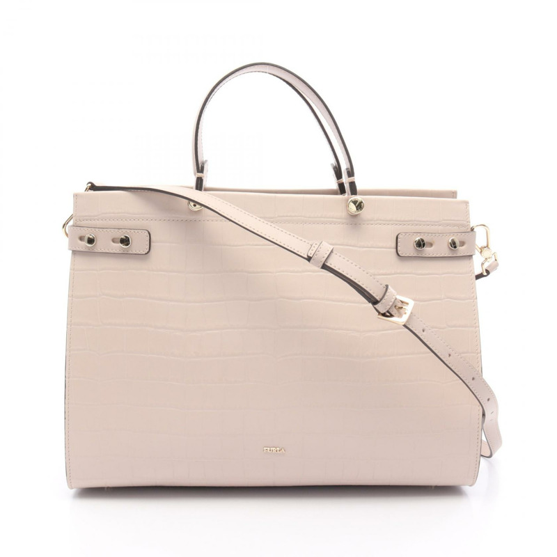 Furla LADY 托特包 單肩包 斜背包 1033864 皮革 粉紅色 二手 女款-0