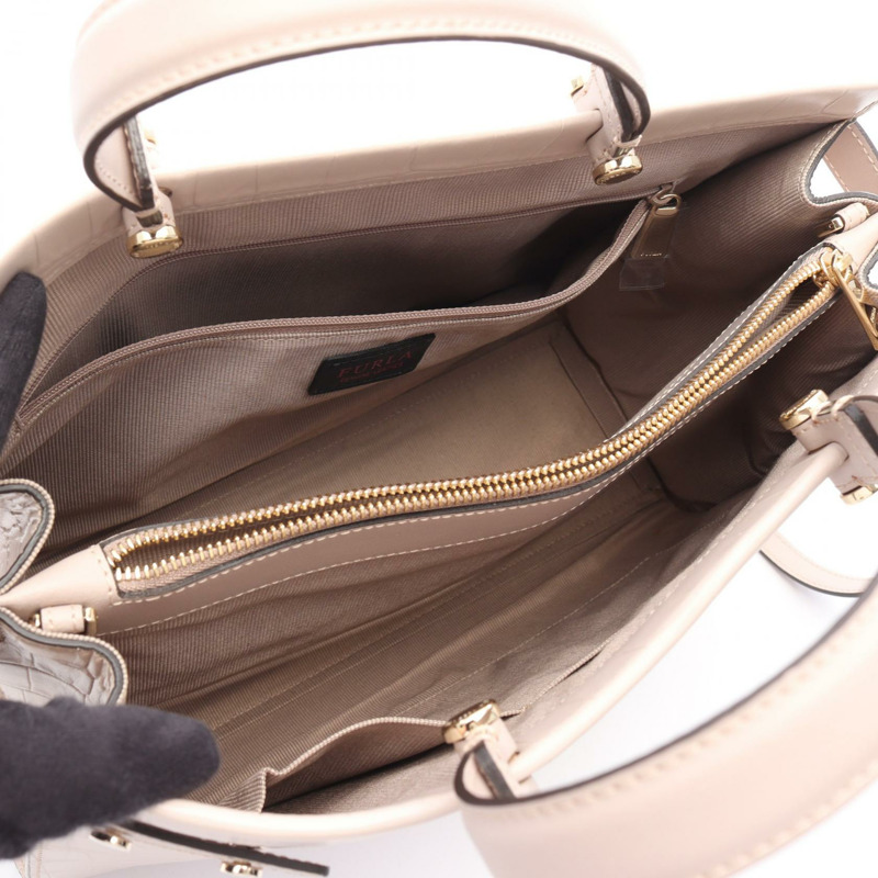 Furla LADY 托特包 單肩包 斜背包 1033864 皮革 粉紅色 二手 女款-2