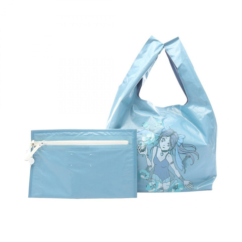 Maison Margiela ANIME PRINT 手提包 PVC 塗佈帆布 藍色 二手 女士