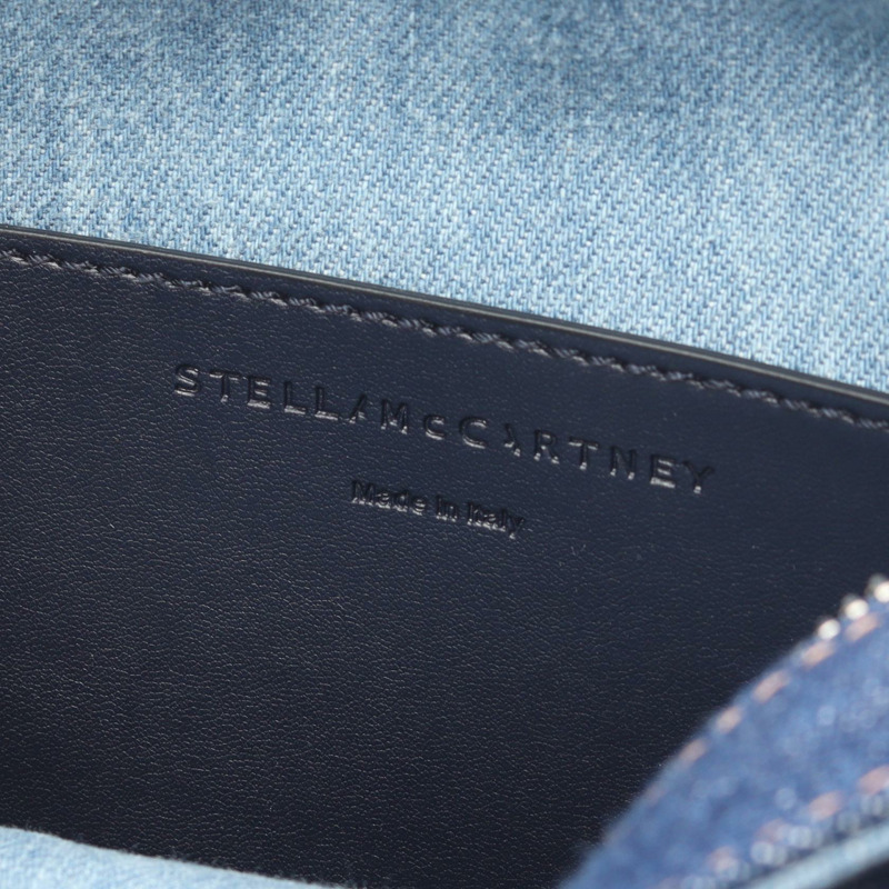 Stella McCartney Stella 標誌斜背包 700266 WP 牛仔布海軍藍 二手-3