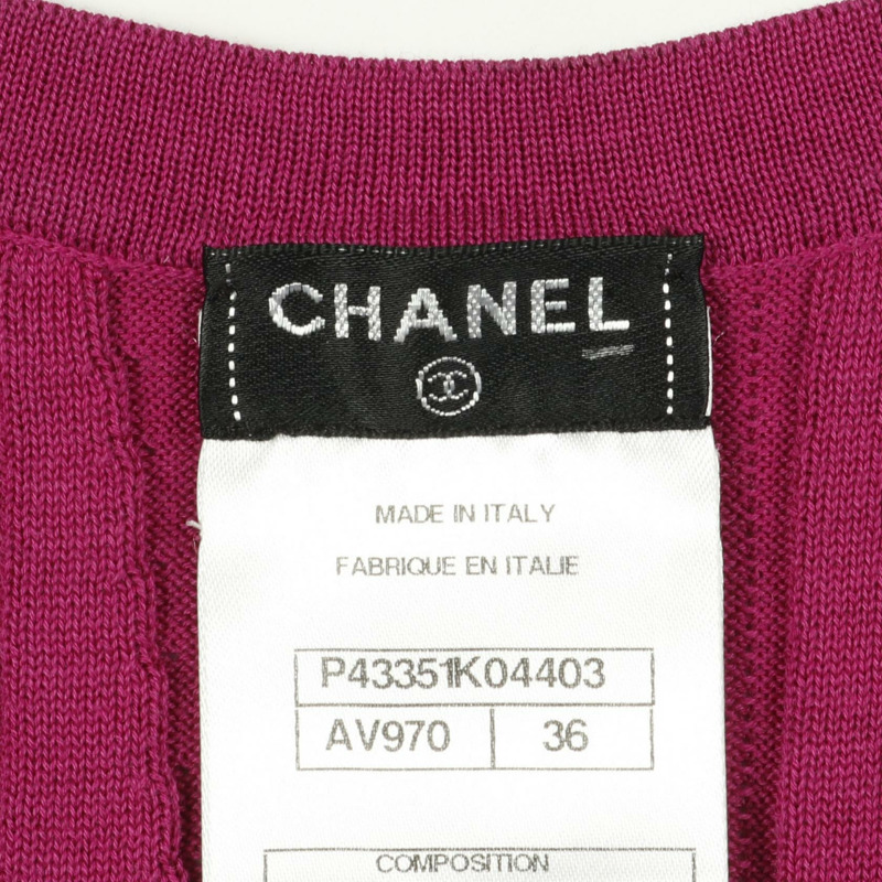 CHANEL COCO Mark 無袖上衣針織背心 D43351K04413 棉質 紫色 #36 CC-2