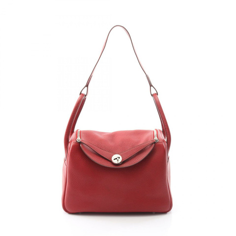 HERMES Lindy 30 單肩包 L Taurillon Clemence 紅色 garance 二手 SHW