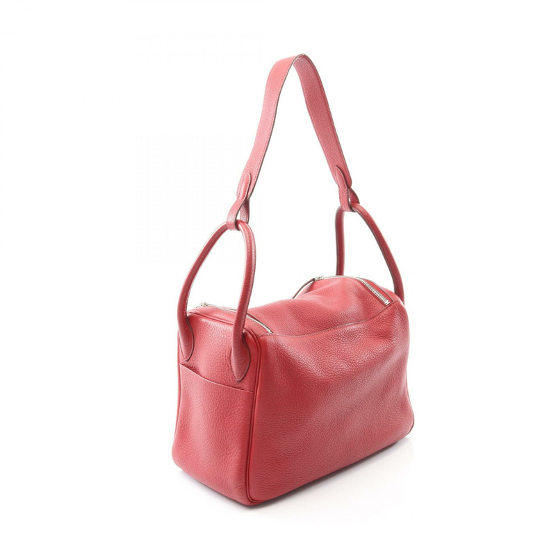 HERMES Lindy 30 單肩包 L Taurillon Clemence 紅色 garance 二手 SHW-1