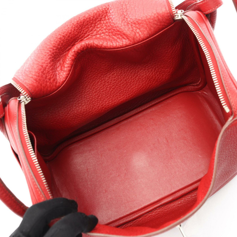 HERMES Lindy 30 單肩包 L Taurillon Clemence 紅色 garance 二手 SHW-2