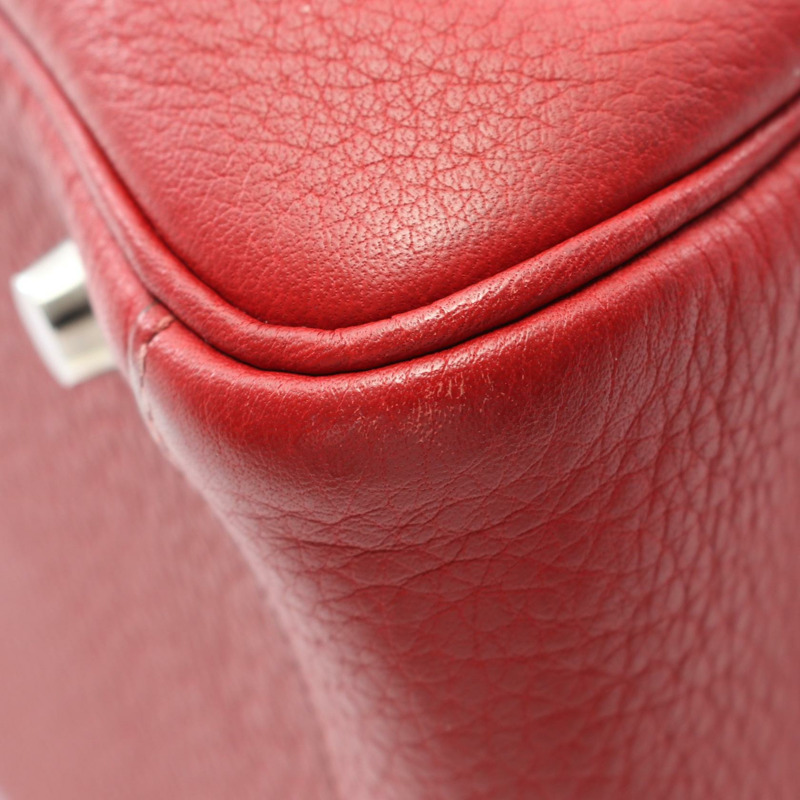 HERMES Lindy 30 單肩包 L Taurillon Clemence 紅色 garance 二手 SHW-6