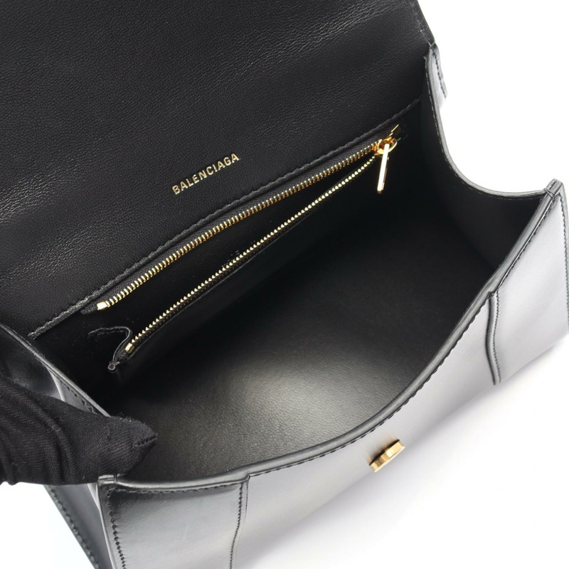 BALENCIAGA Hourglass 小號斜背包 手提包 593546 皮革 黑色 全新-2
