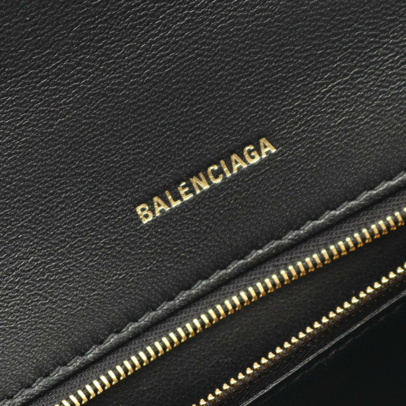 BALENCIAGA Hourglass 小號斜背包 手提包 593546 皮革 黑色 全新-3