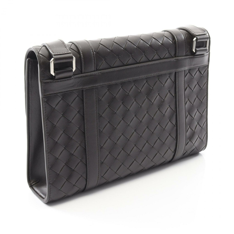 BOTTEGA VENETA Intrecciato 單肩斜背包 815785 皮革棕色全新男式-1