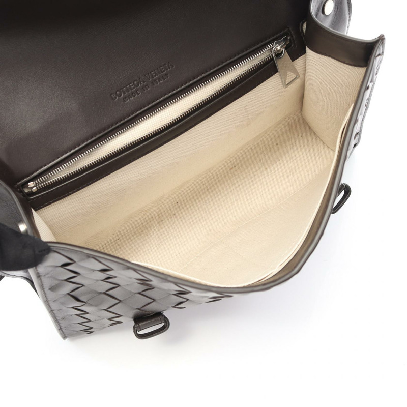 BOTTEGA VENETA Intrecciato 單肩斜背包 815785 皮革棕色全新男式-2