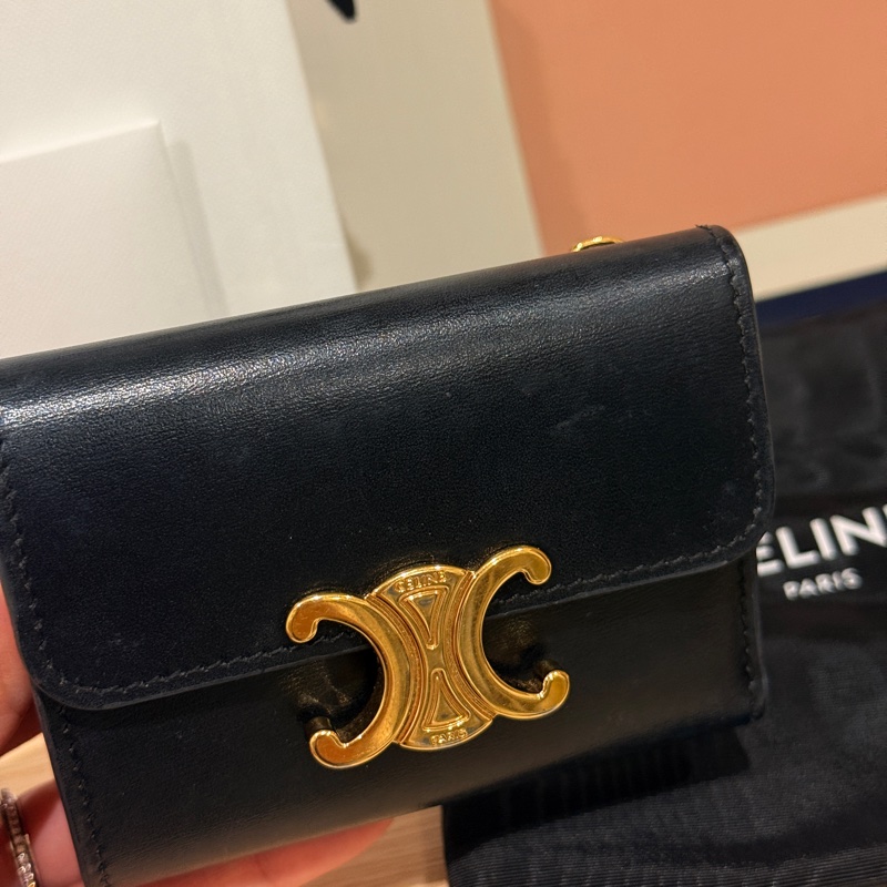 Celine TRIOMPHE配零錢袋短款錢包-3