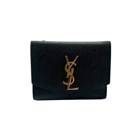 【美收精品 YSL 黑色短夾 B-868【隔月月中將轉賣至日本 上架期限30天】