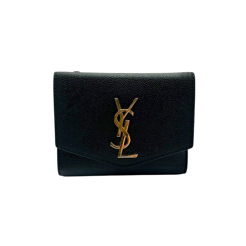 【美收精品 YSL 黑色短夾 B-868【隔月月中將轉賣至日本 上架期限30天】-0