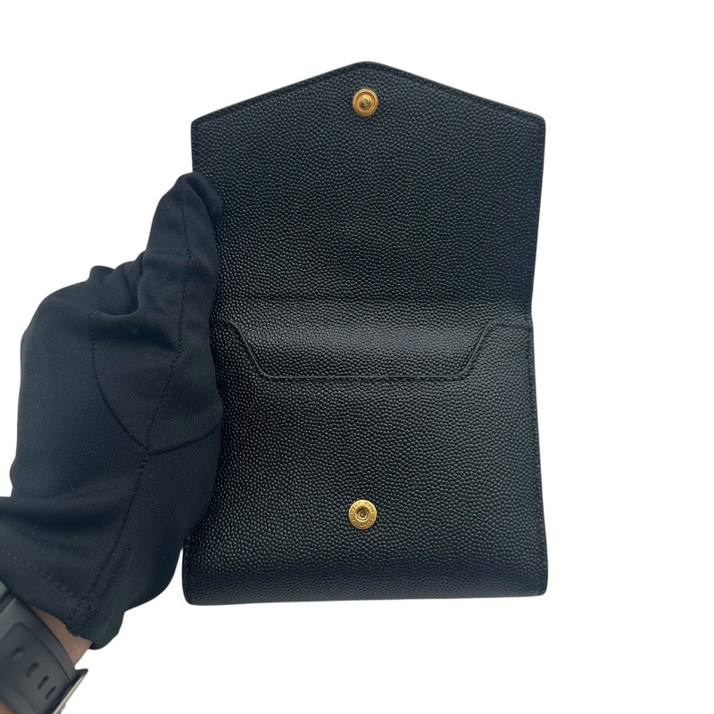 【美收精品 YSL 黑色短夾 B-868【隔月月中將轉賣至日本 上架期限30天】-4