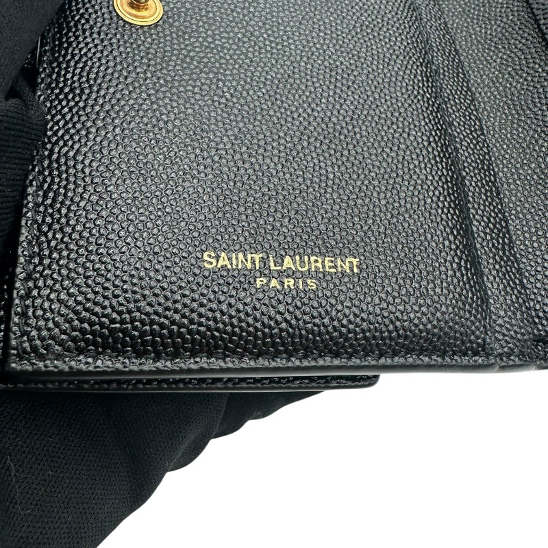 【美收精品 YSL 黑色短夾 B-868【隔月月中將轉賣至日本 上架期限30天】-9