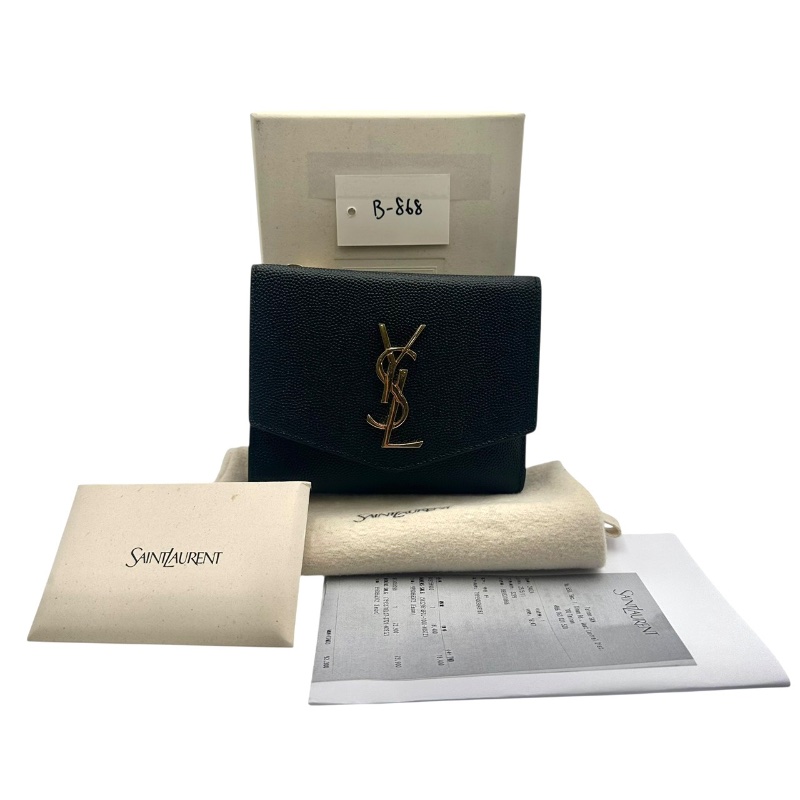 【美收精品 YSL 黑色短夾 B-868【隔月月中將轉賣至日本 上架期限30天】-10