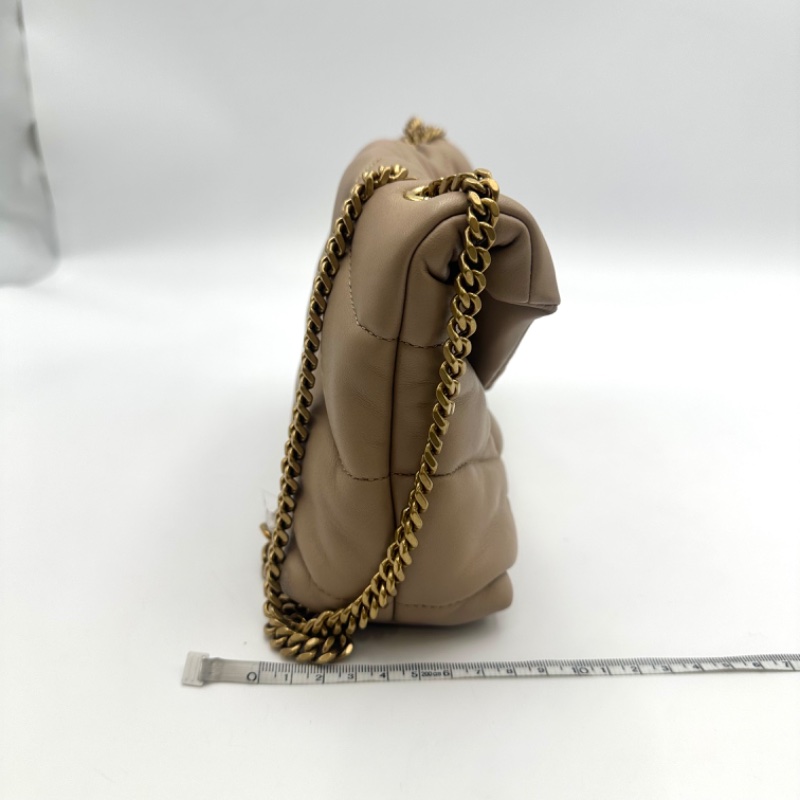 【美收精品 YSL 奶茶色肩背包 B-869【隔月月中將轉賣至日本 上架期限30天】-15
