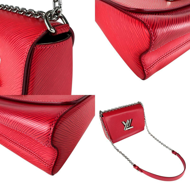 Louis Vuitton Epi Twist MM 紅色皮革肩背包,女士,z7153-3