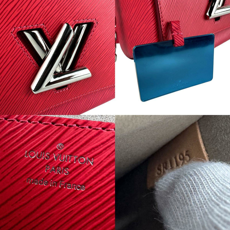 Louis Vuitton Epi Twist MM 紅色皮革肩背包,女士,z7153-4