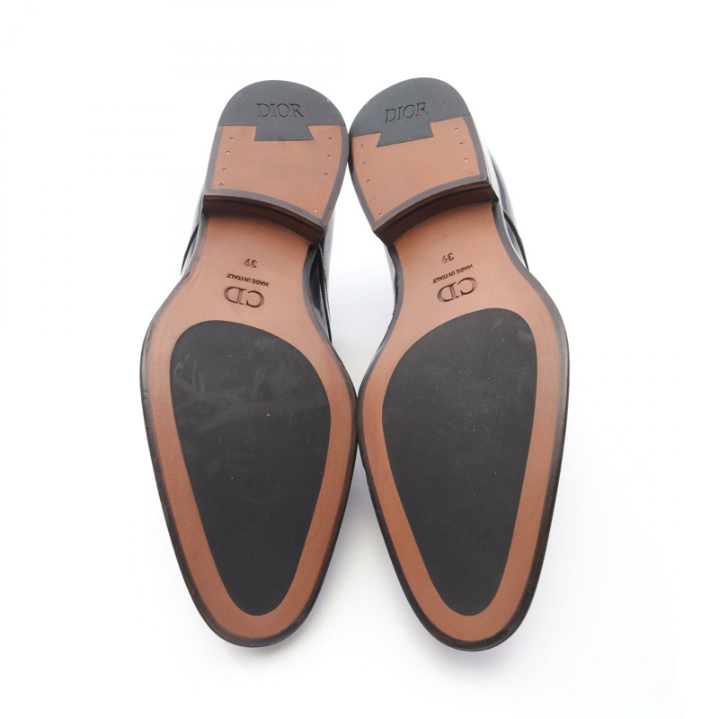 迪奧黑色二手男士皮樂福鞋-3