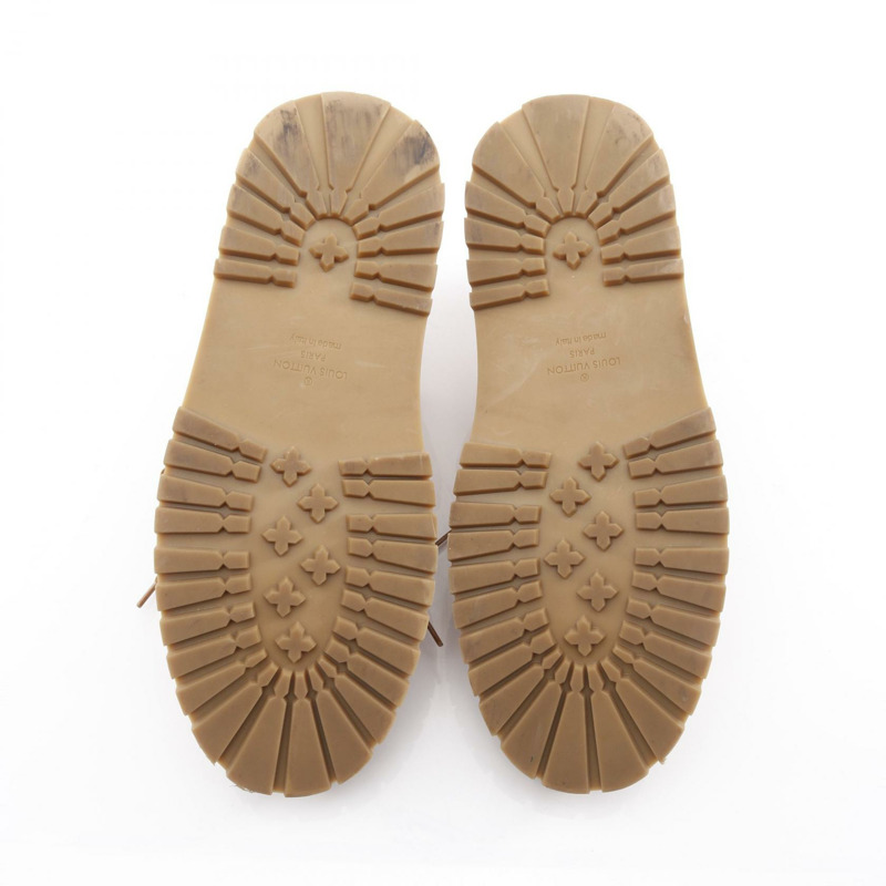 LOUIS VUITTON LV NBA Aves Line 運動鞋皮革米色二手男款 #8.5 LV-3