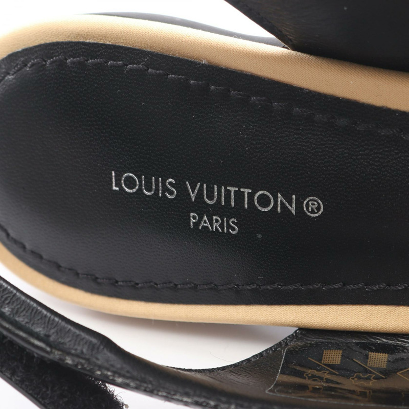LOUIS VUITTON Arclight 系列高跟鞋 MA1201 皮革米色黑色二手 #36.5 LV-4