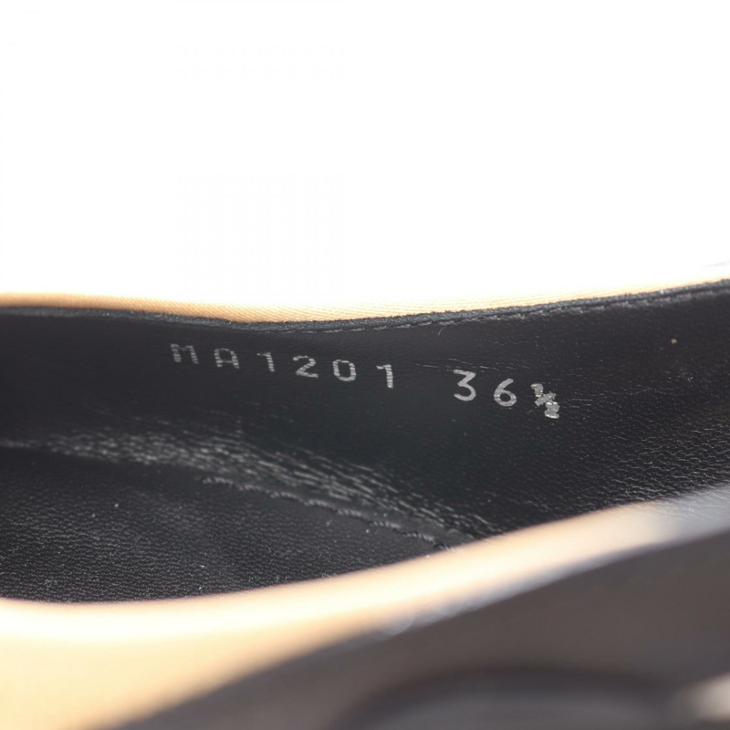 LOUIS VUITTON Arclight 系列高跟鞋 MA1201 皮革米色黑色二手 #36.5 LV-5