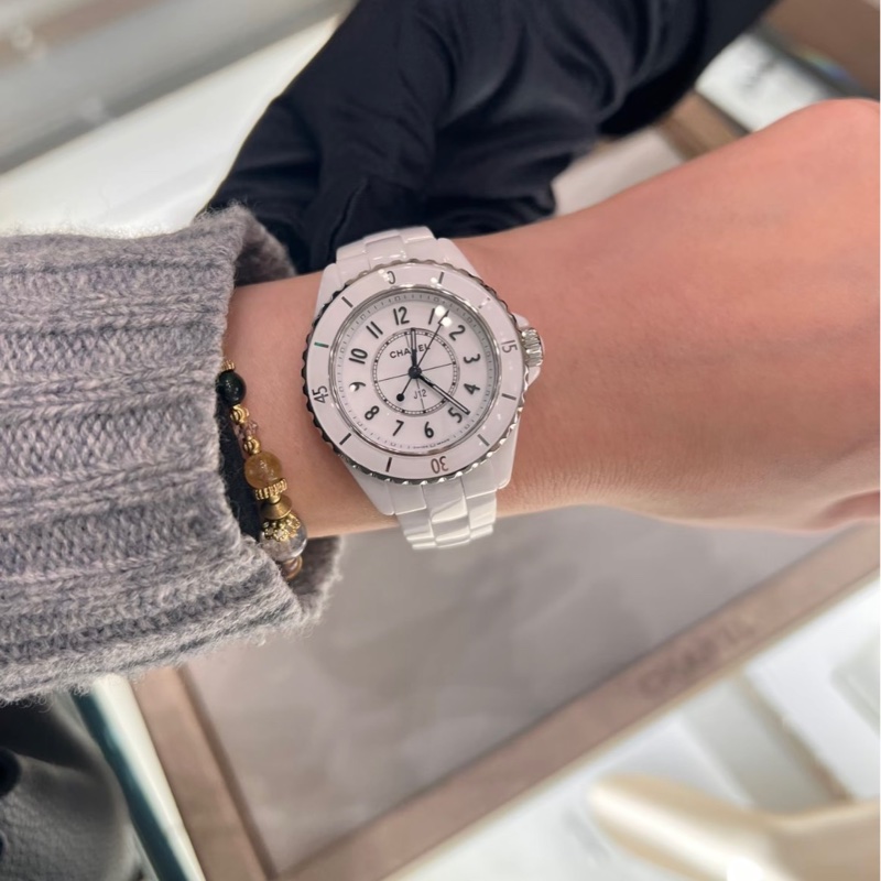 Chanel 香奈兒J12 腕錶 /H0968白陶瓷精鋼/98新美品-1