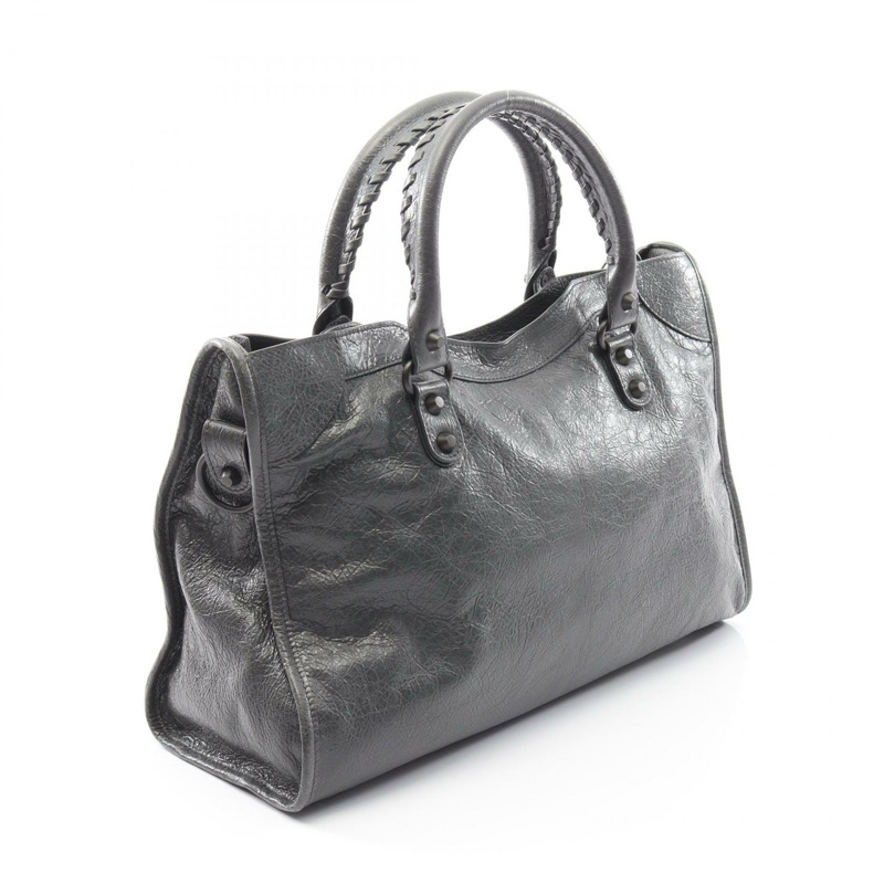 BALENCIAGA City 中型斜背包 823058 皮革 灰色 全新 女士-1