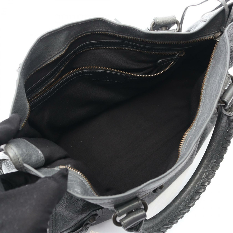 BALENCIAGA City 中型斜背包 823058 皮革 灰色 全新 女士-2